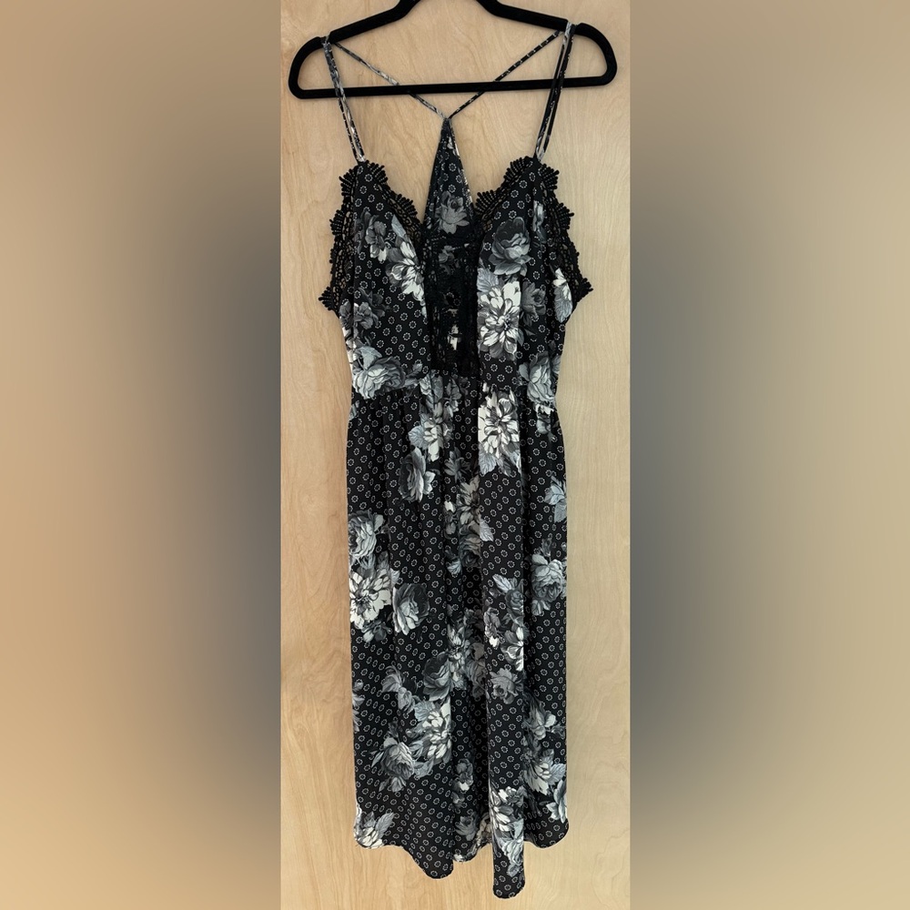 Free People Black and White Spaghetti Strap Sundress
